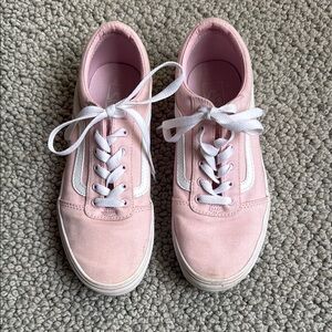 Vans Girls Pink Canvas Sneakers | Size 4.5